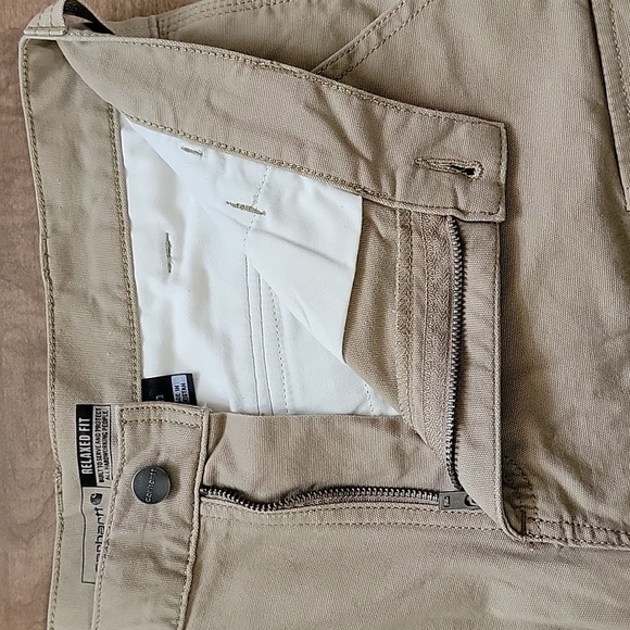 Men's Rugged Flex Relaxed Fit Canvas Cargo Shorts, Khaki, Size 33, NWOT - Picture 9 of 13